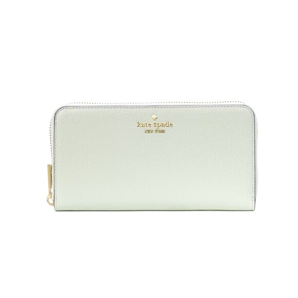 New Kate Spade Leila Large Continental Wallet Pebble Leather Lime Sherbert - Picture 1 of 3